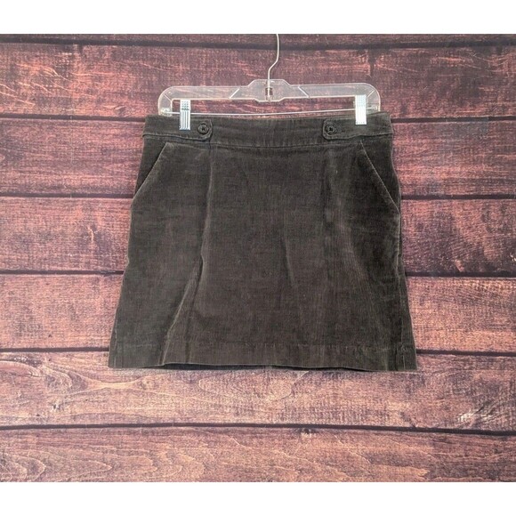 Banana Republic Gray Corduroy Mini Skirt Size 4 With Pockets - Picture 1 of 7